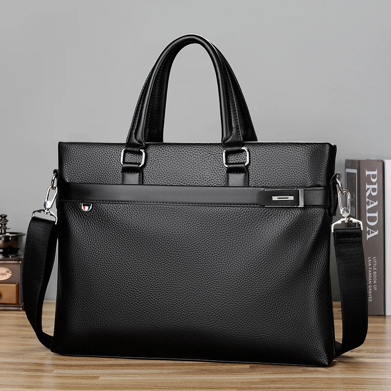 Men's Leather Bag for 14 Inch Laptop Bag Briefcases High Quality Leather Office Men's Business Bags for Document Holder Work Bag