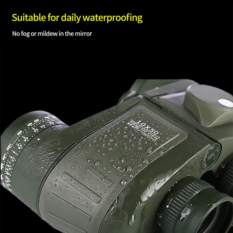 Водонепроницаемый бинокль с компасом 10x50 мощный компас высоким разрешением для
