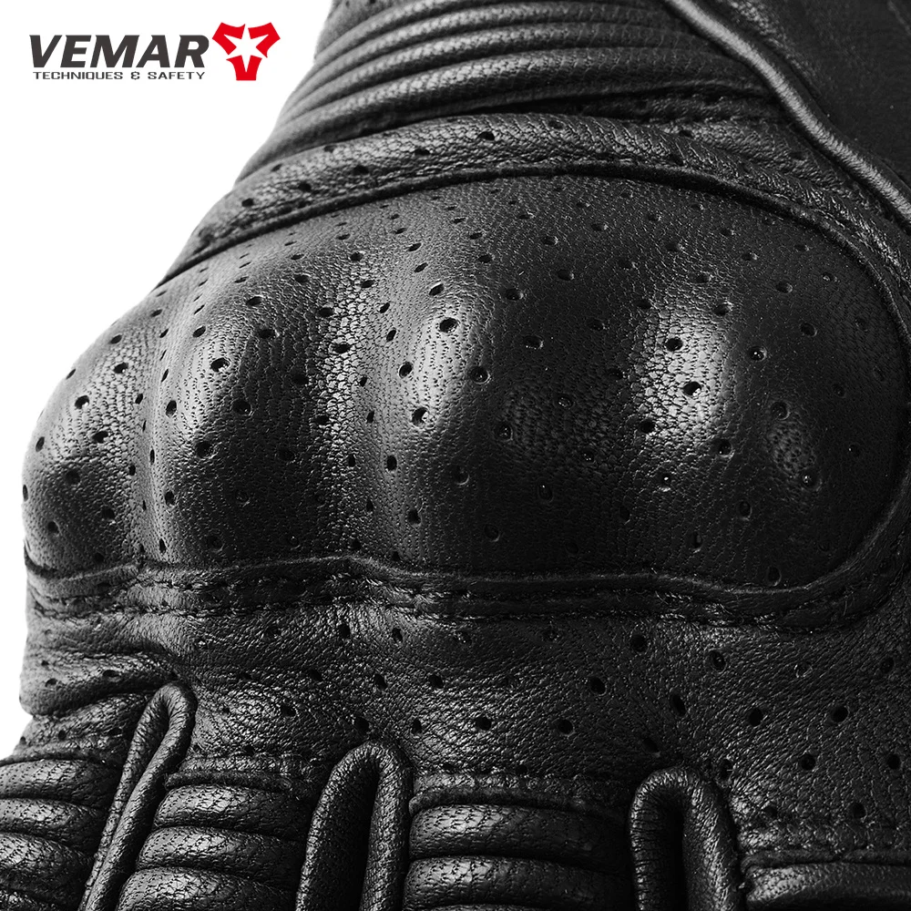 Винтажные мужские мотоциклетные перчатки VEMAR кожаные летние для мотокросса