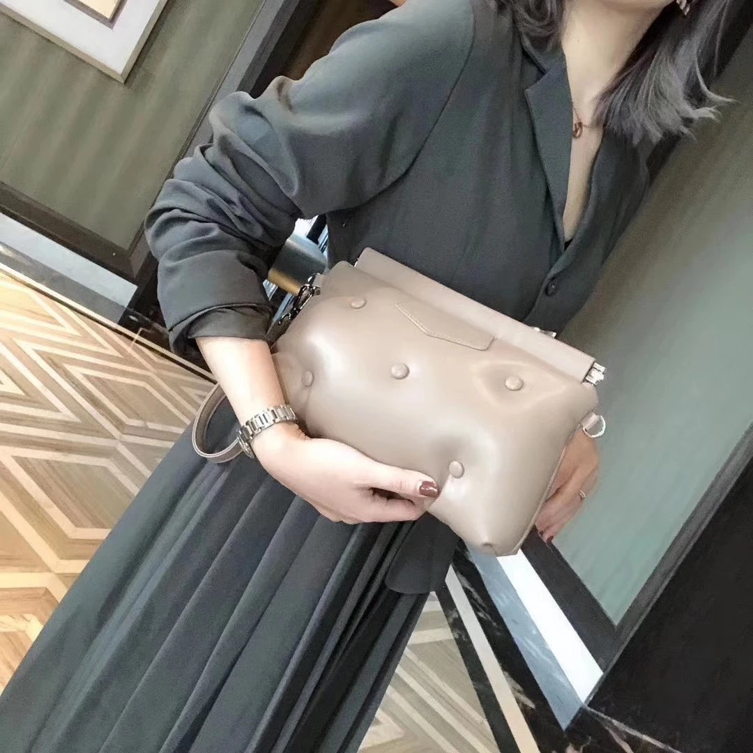 

Brand Design Women Clutch Handbags 2021 Removable Strap Square Shoulder Bags Soft Leather Purses