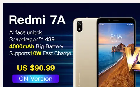 Xiaomi Redmi 7A с глобальной ПЗУ, 2 ГБ, 16 ГБ, 5,45 дюйма, Восьмиядерный мобильный телефон Snapdargon 439, 4000 мАч, камера 13 МП, смартфон