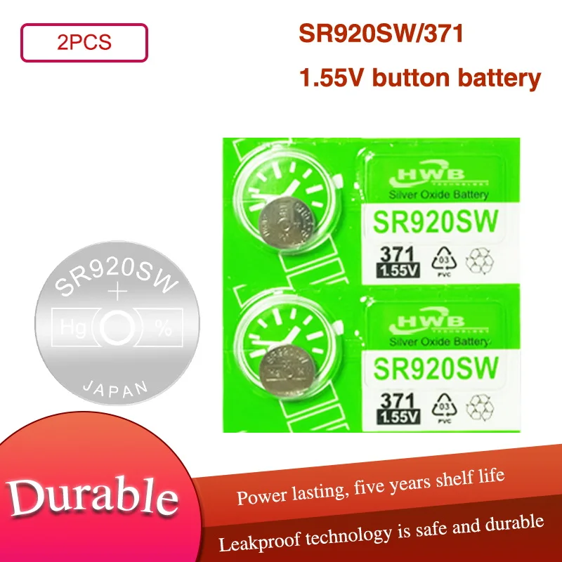 2 шт. 371 SR920SW AG6 920 LR920 LR69 171 370A 371A 1 55 V аккумулятор из оксида серебра для планшетов |