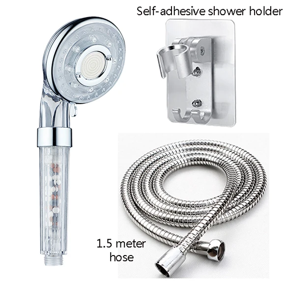 white shower set Zhang Ji 4 режима спрей водосберегающая душевая головка высокого давления круглый ручной спа переключатель Регулируемый душевой фильтр душевая головка - Цвет: white shower set