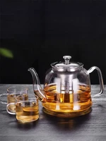 big transparent borosilicate glass teapot water bottle heat resistant large clear tea pot flower tea kettle set home water ware