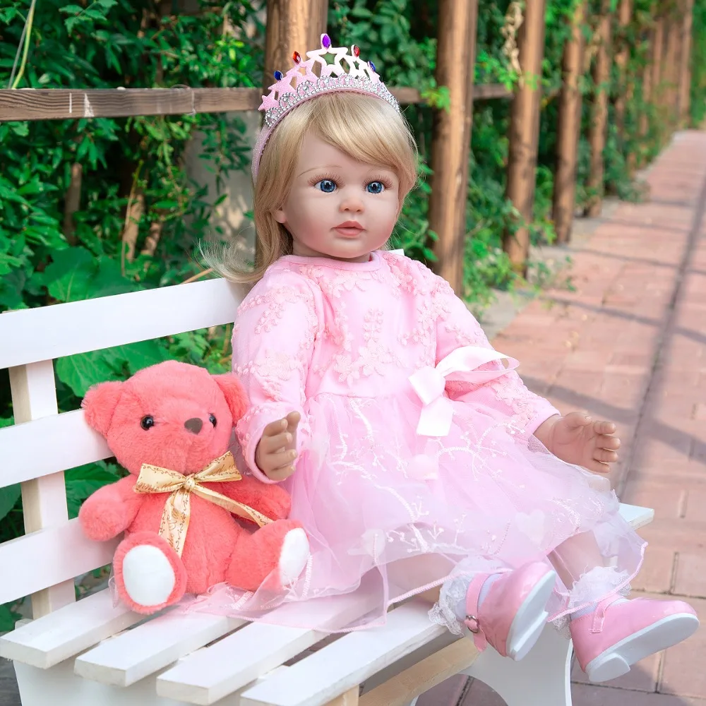 60 см милый reborn Малыш принцесса девочка кукла реалистичные детские Bonecas bebe menina