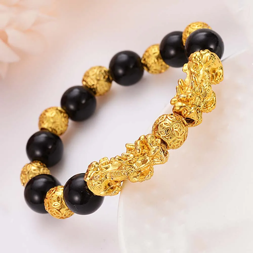 

Lucky Beads Bracelet Men Women Unisex Chinese Feng Shui Wristband Gold Wealth And Good Luck Women Bracelets