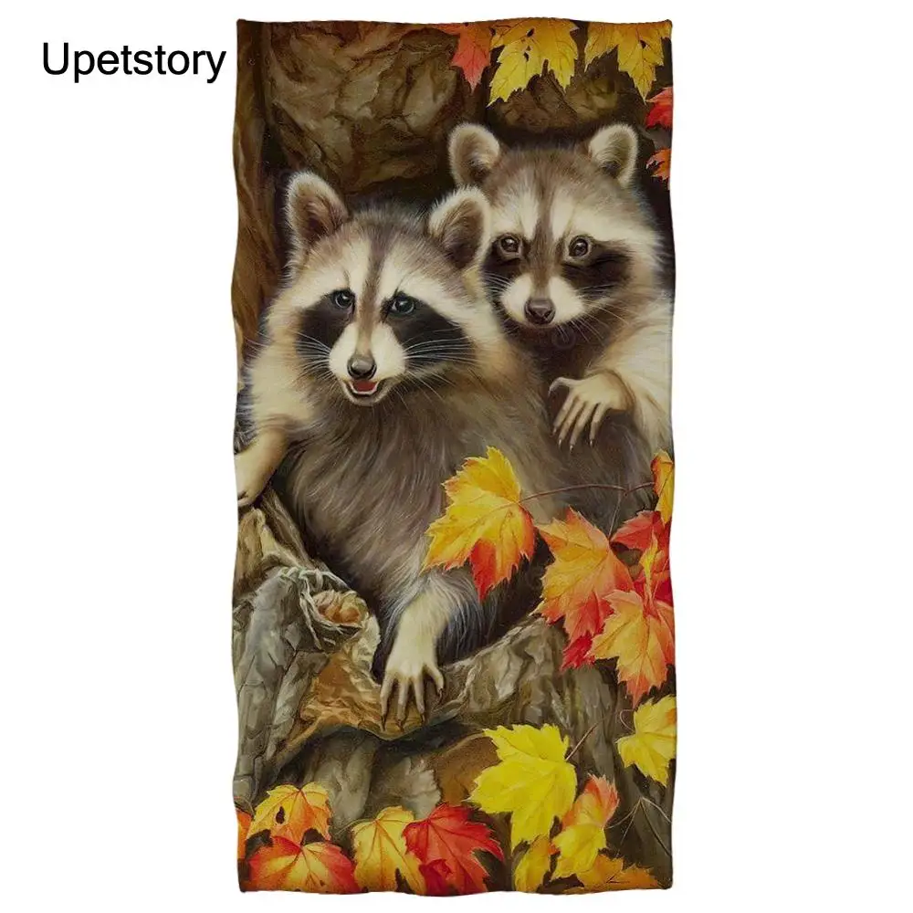 

Пляжное полотенце из микрофибры с принтом енота, полотенце для спортивного зала, бассейна, Женский Большой Коврик для йоги 75x150, модное летне...