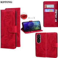 flip leather phone case for huawei p smart z 2021 2020 p20 lite pro capa tiger embossing multi function full protection cover