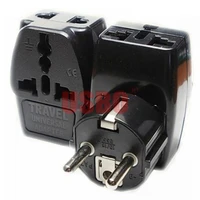 black copper 16a 250v europe universal travel adapter plug 3 into 1 auukuseu to eu power adaptor plug socket converter type g