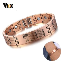 vnox 13mm personalized id bracelets for men to my son copper link chain subhealth therapy jewelry free tool