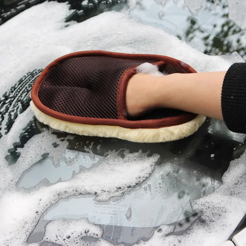 Автомобильный стайлинг сырец мягкий перчатки для мытья автомобиля Чистящая