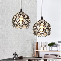 modern crystal pendant lights single head hanging lamp for home kitchen island living room pendant lamp interior lighting
