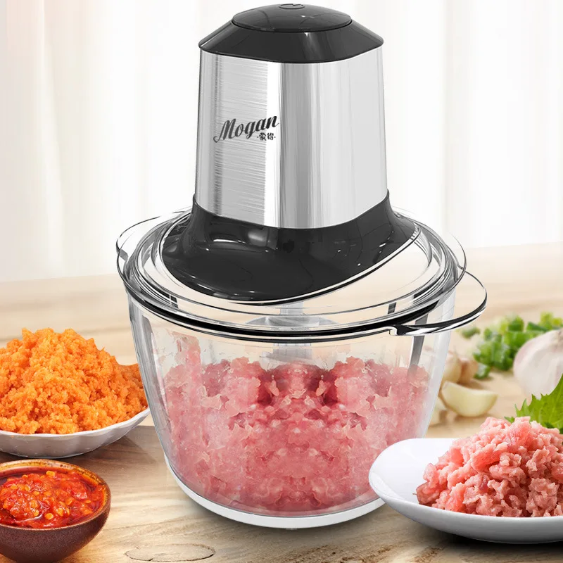 Нержавеющая сталь 2л Емкость Электрический измельчитель мясорубка кухонный