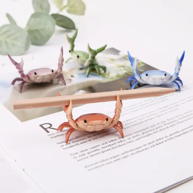 

New Japanese Creative Cute Crab Pen Holder Weightlifting Crabs Penholder Bracket Storage Rack Gift Stationery