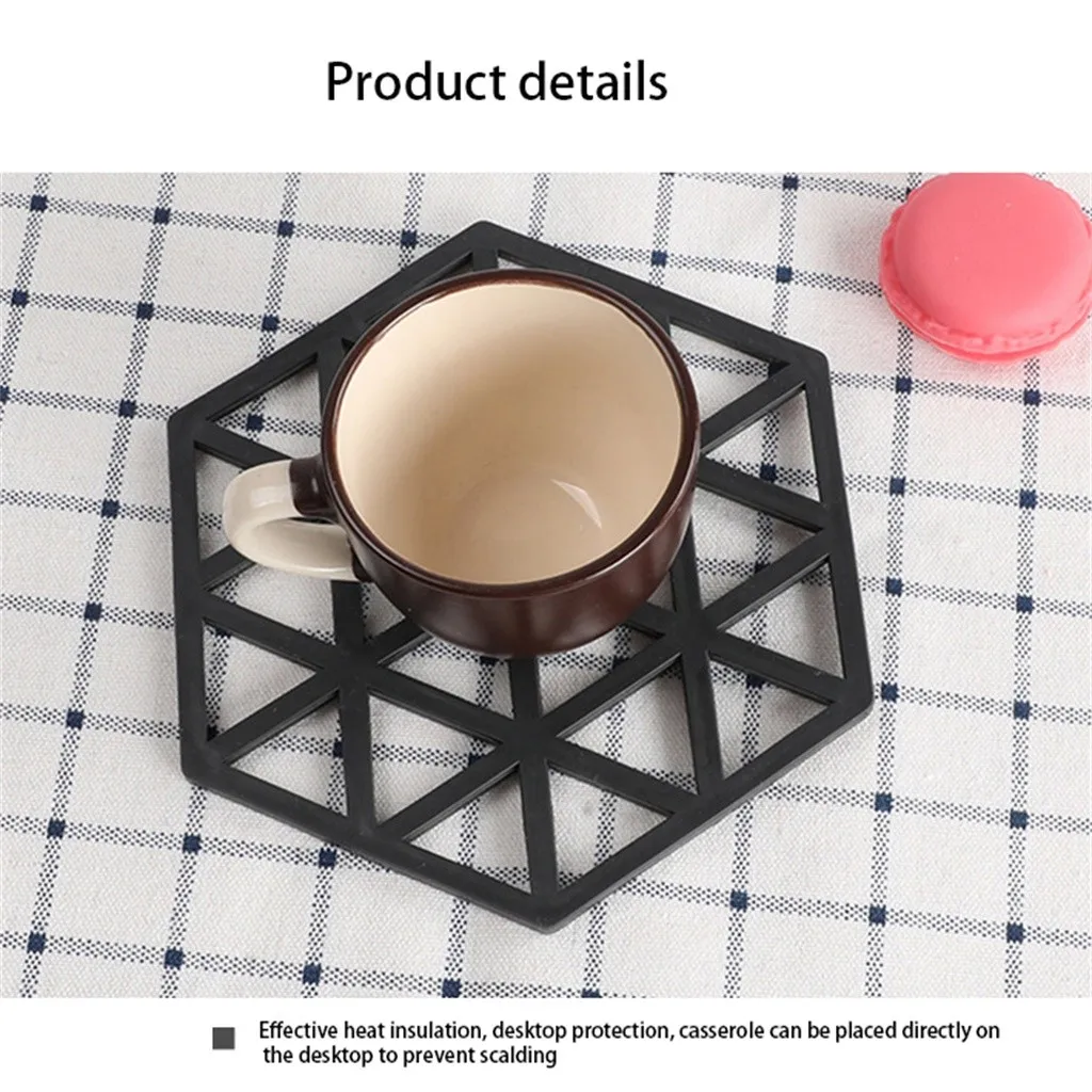 Коврик для стола с геометрическим рисунком устойчивый к ожогу силиконовый