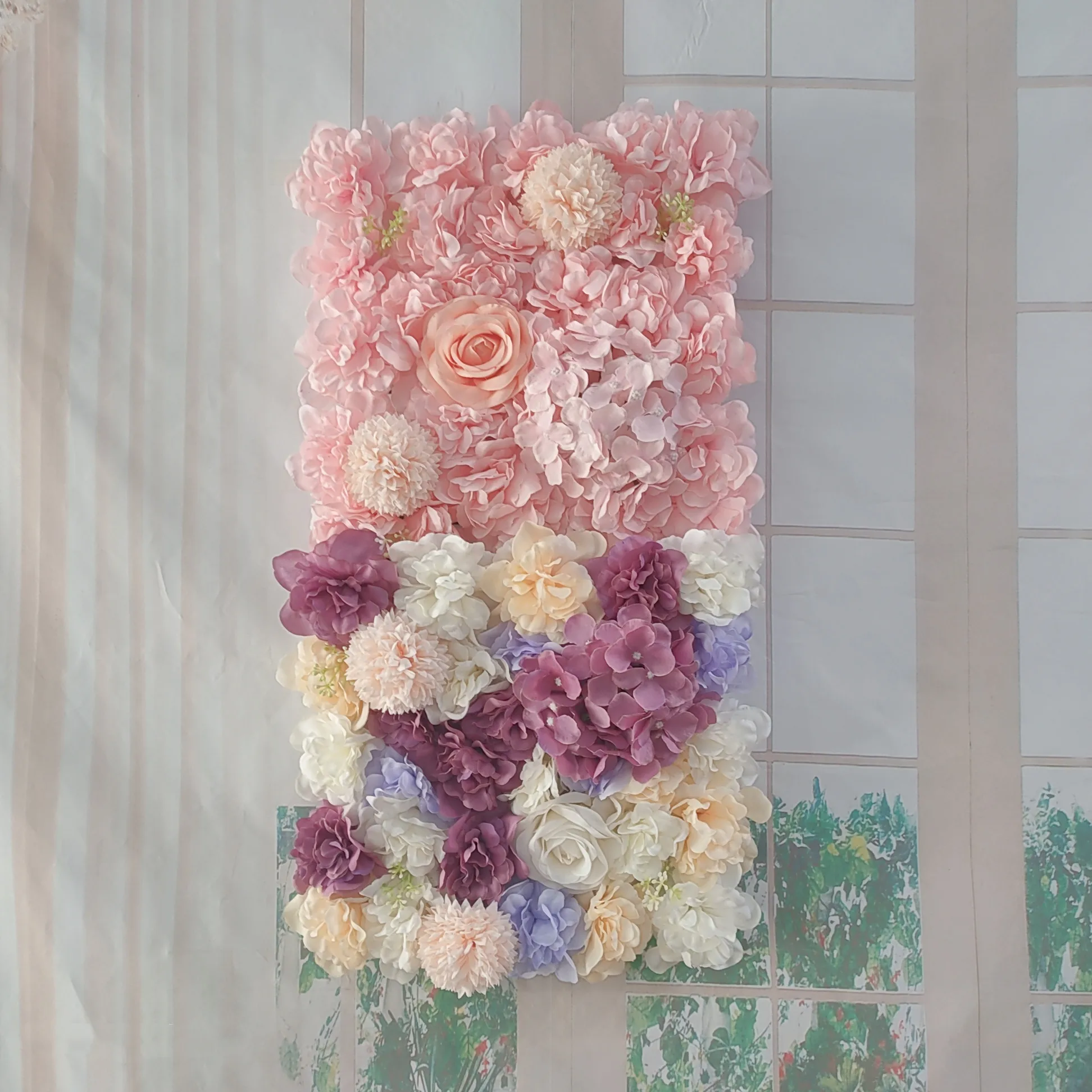 

Wedding Decoration 30X30CM Outdoor Wall Simulation Flower Wall Background Wall Rose Fake Flower Plant Festive Scenery Props