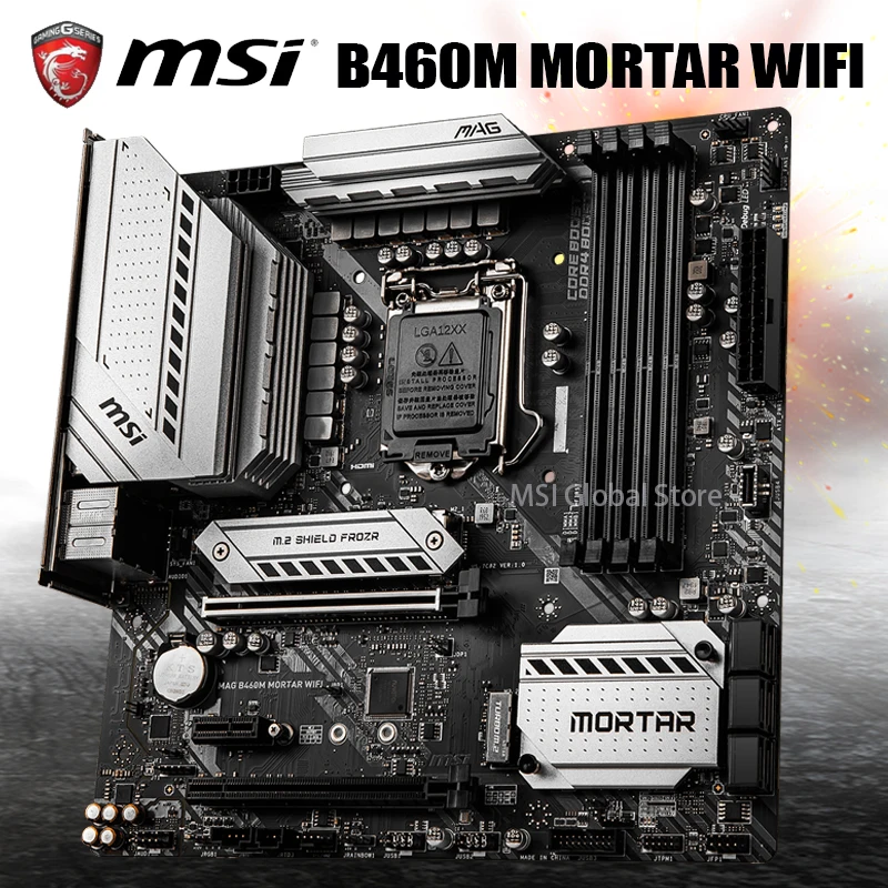 Preise LGA 1200 MSI MAG B460M MÖRTEL WIFI Motherboard PCI-E 3,0 M.2 DDR4 2933MHz Overlocking Desktop Intel B460 Placa-mãe 1200 Neue