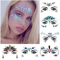 3d sexy face tattoo stickers temporary tattoos glitter fake tattoo rhinestones for woman party face jewels tatoo