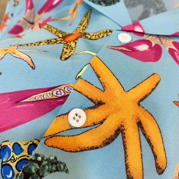 2021 mens summer hot sale fashion casual starfish printed shirt trend brand party cardigan shirt street lapel short sleeve free global shipping