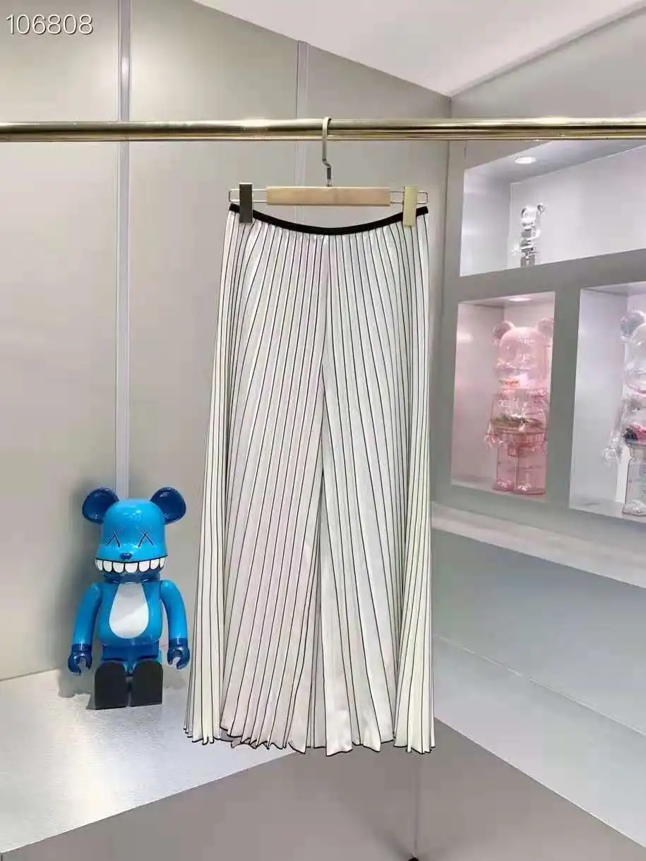 

Kelana Pleated Pants 2021 New Summer Elegant Full -length Elastic High-Waist Wide Leg Trousers