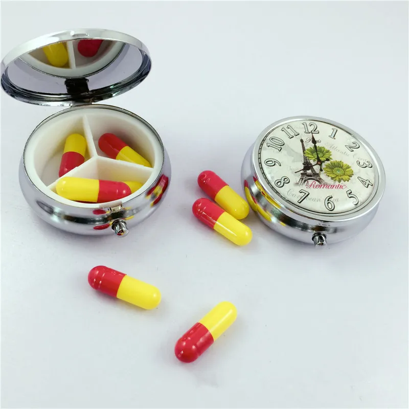 1 шт. Портативный складной контейнер для таблеток металлический чехол резак