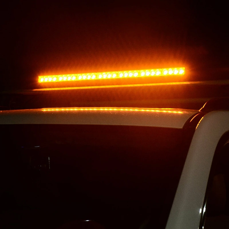 31 Inch 28 LED Emergency Flash Strobe LED Light Bar Traffic Advisor- Amber 12-24V