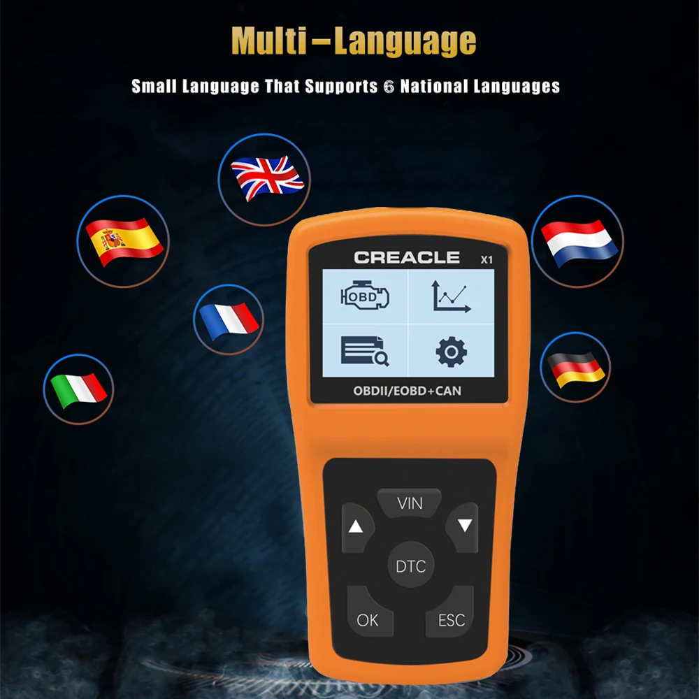 X1 OBD считыватель кодов OBD2 сканер автомобильный диагностический инструмент для проверки неисправностей двигателя Автомобильный сканер многоязычный для чтения данных в реальном времени