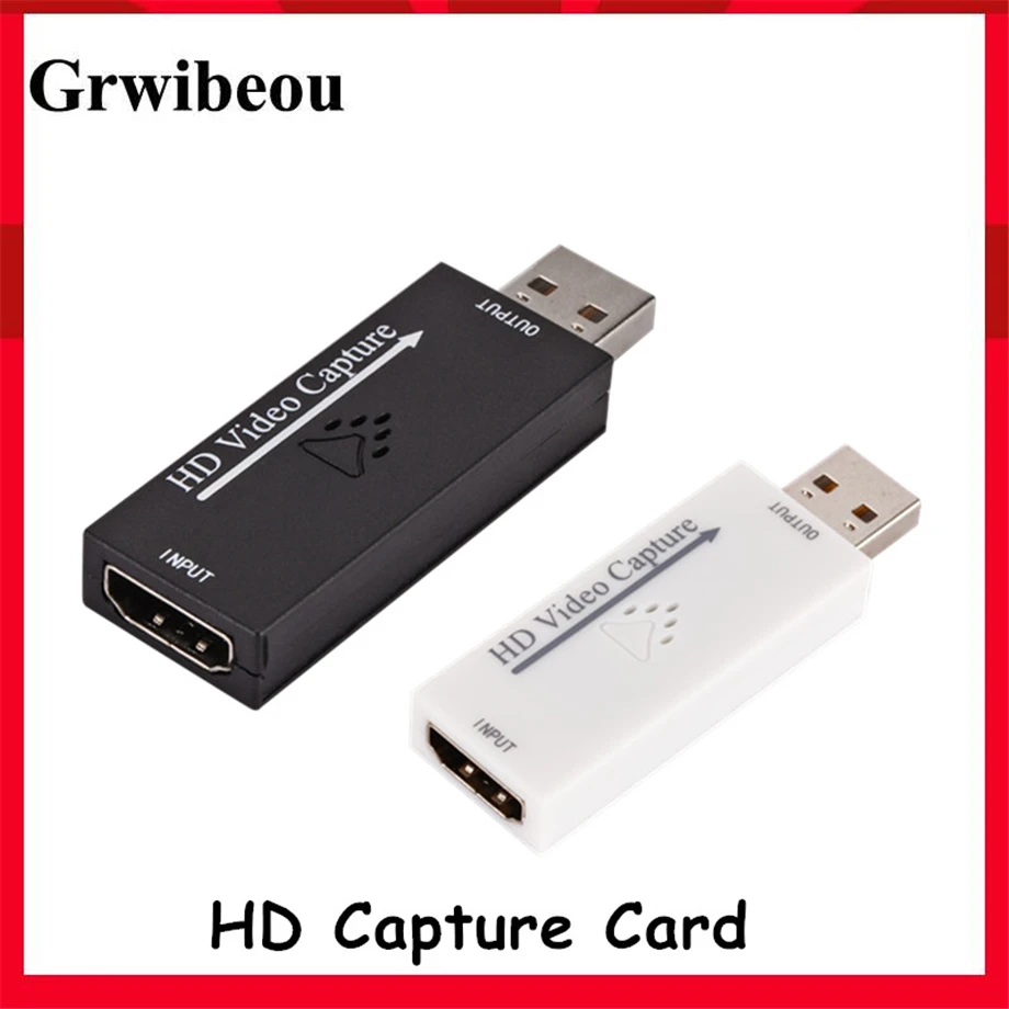 

Grwibeou Audio Video Capture Card HDMI To USB USB 2.0 1080P Record Via Action Cam For HD Live Gaming Teaching Video Conference
