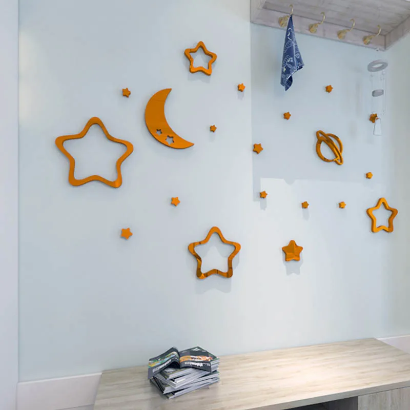 Водонепроницаемые настенные наклейки с мультяшными звездами для детской