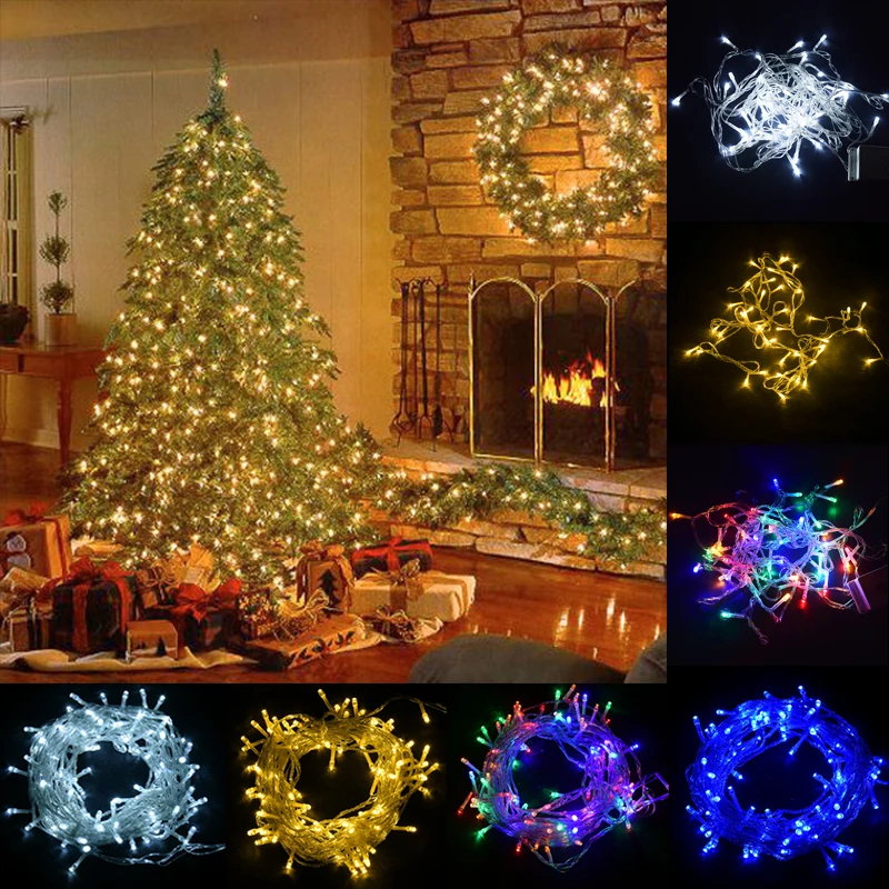 Светодиодные уличные рождественские украшения гирлянды 5 м 10 50 100 220 В 230 240 в