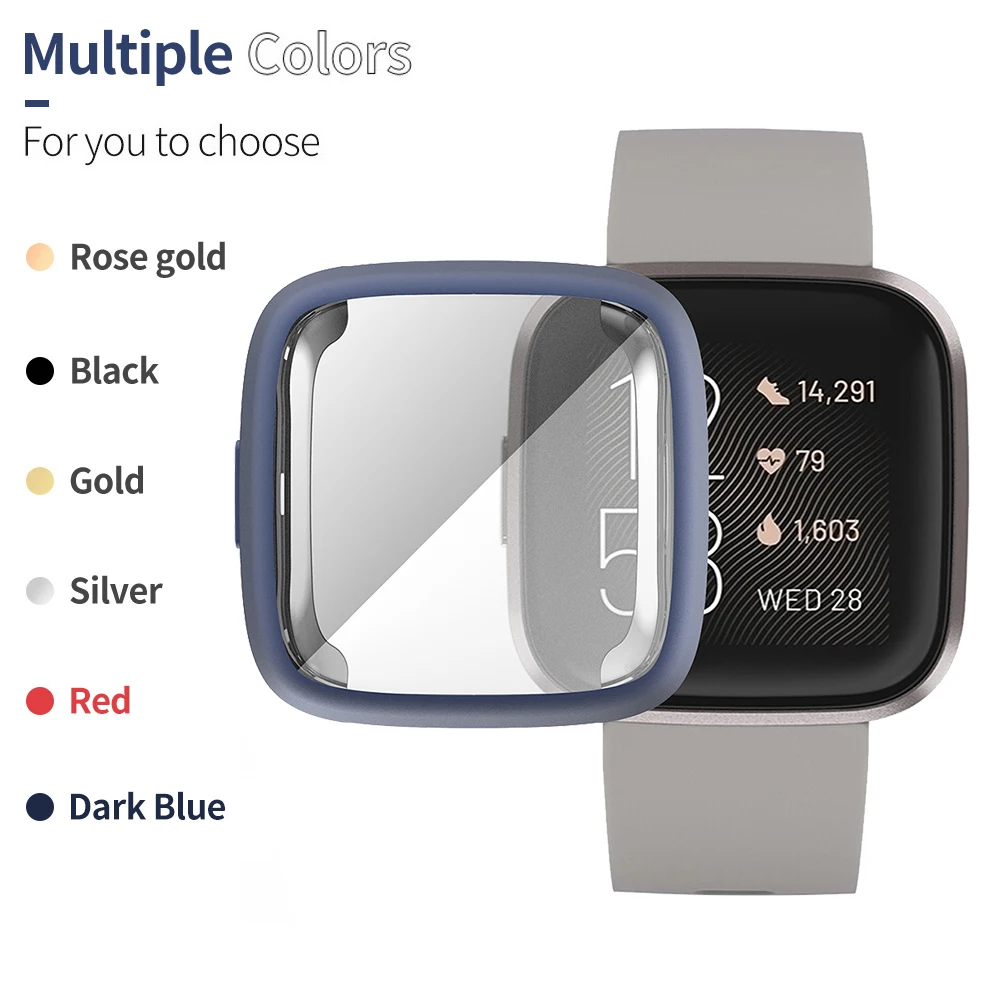 Flexible Scratch-resistant Matte Tpu Cover for Fitbit Versa 3 2 Sense Smart Watch Case Screen Protector Shell Thin Bumper