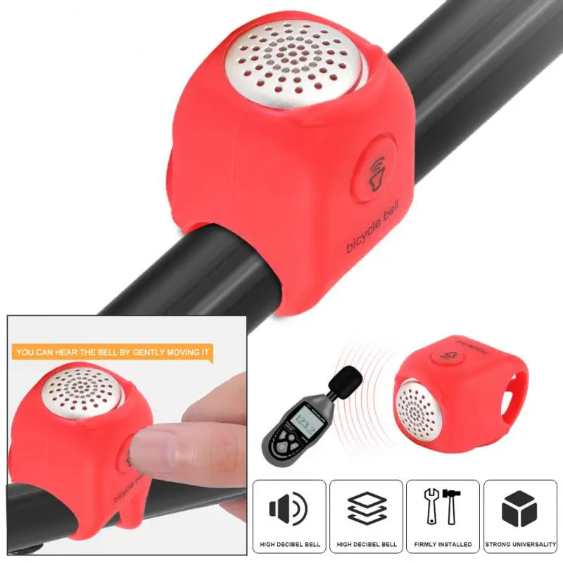 

New 110db Electric Bike Horn Bicycle Alarm Bells Safety MTB Cycling Handlebar Bell Silica Gel Bicycle Ring Bike Accessories Hot