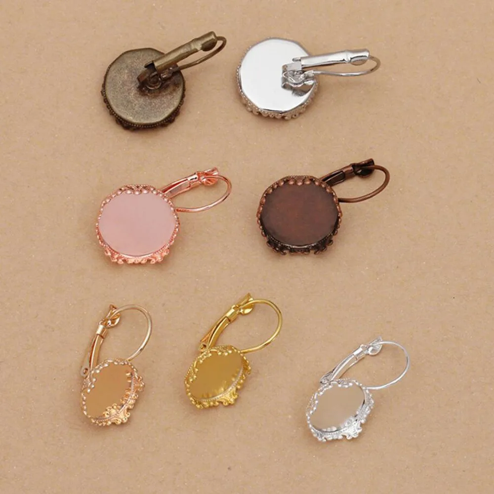 200 шт Корона пустые левербэк серьги-крючки 12 мм 15 ободок серьга с пустым