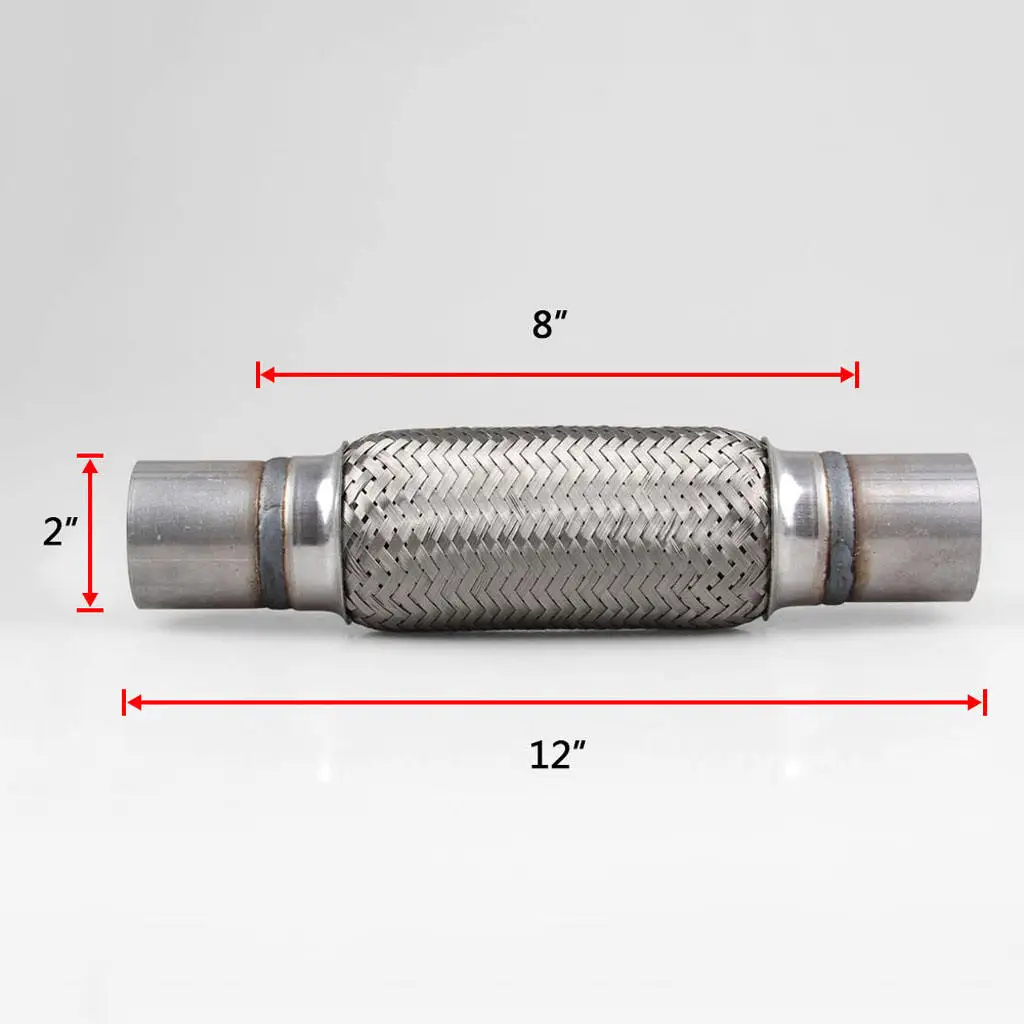 

Car Vehicle Exhaust Flex Pipe Stainless Steel Tail End Pipe Tips 50MM DiaV