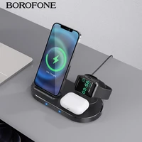 borofone 3in1 wireless charger 15w fast charging station for iphone 12 11 xs pro max dock stand for airpods pro apple iwatch 5 4