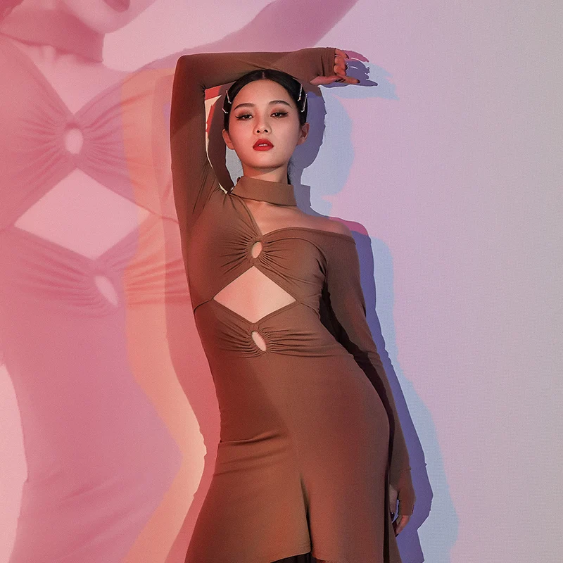 

Женское платье для латиноамериканских танцев, сексуальное платье для профессиональных соревнований по современному танцу, одежда для румб...