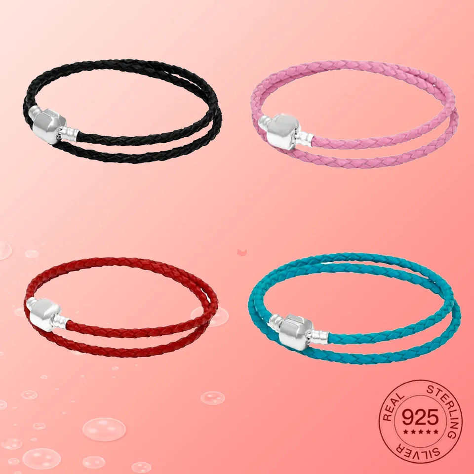 2020 NEW 925 Sterling Silver Bracelet charm Fashion Jewelry leather Men and women-class DIY bradsFashion | Украшения и аксессуары