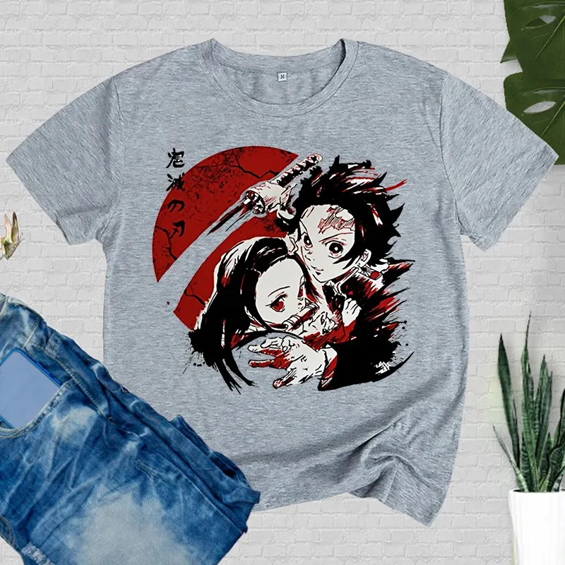 

Футболка Kawaii Demon Slayer Inosuke Nezuko, Мужская футболка с милым рисунком аниме Rengoku Zenitsu, футболка Kimetsu No Yaiba, футболка с графическим рисунком, мужские ф...