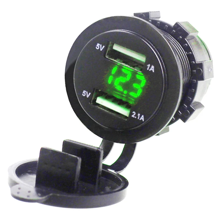 

CAR 5V 3.1A Dual USB Socket Car Charger Adapter With LED Digital Voltmeter For Phone Pad Tablet Boat Motorcycle 12-24V