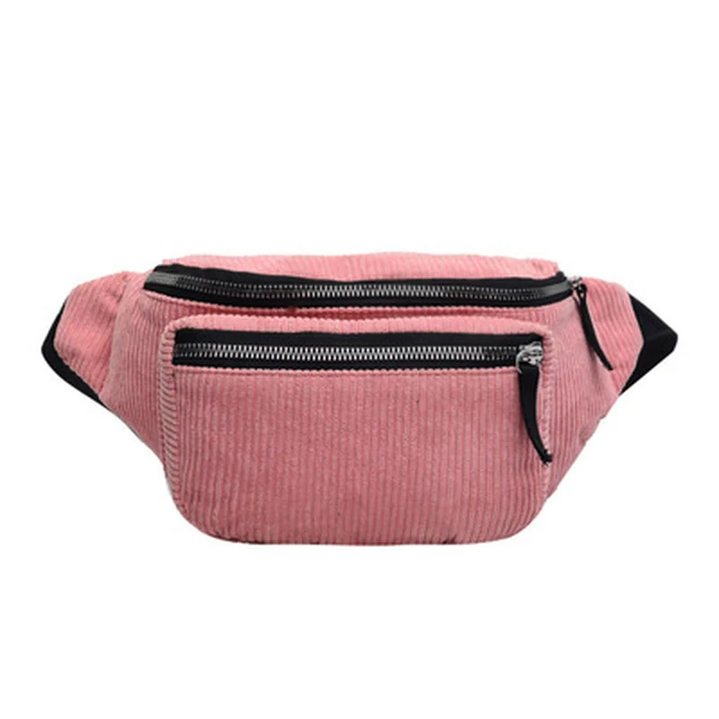 

Fashion Corduroy Fanny Pack Women Waist Bag Belt Money Travel Sport Bum Bag
