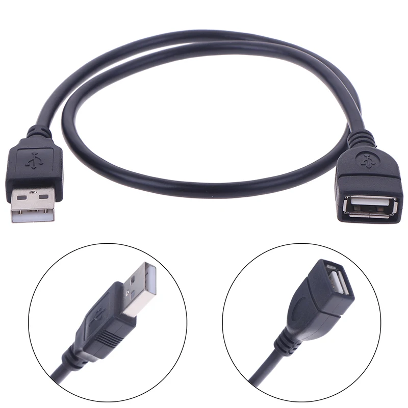 

Удлинительный кабель USB 2,0, Переходник штекер-гнездо 0,3 м 0,5 м 1 м