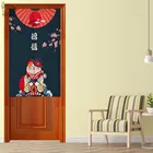 Занавеска для дверей магазина суши в японском стиле, наполовину декоративная перегородка для кухни, спальни, входа, с принтом счастливого кота