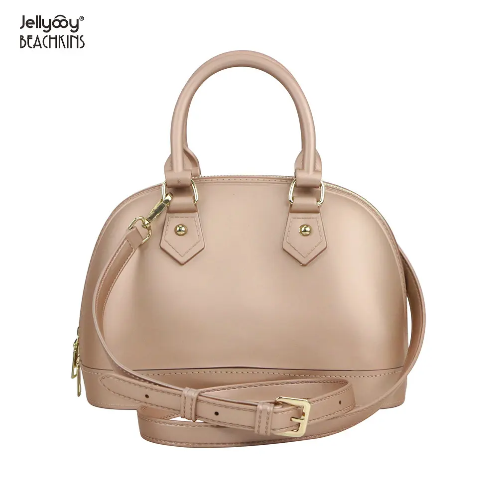 Rose gold Jellyooy пляжная матовая Желейная оболочка сумки ПВХ яркий дизайн дамская сумка через плечо - Цвет: Rose gold
