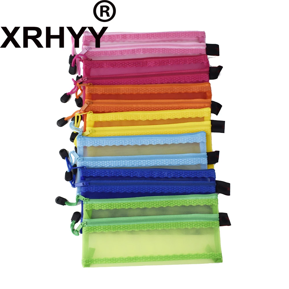 

A6 Double Zipper Mesh Pouch Pencil Pen Document Bag Storage Pouch Travel Stationery Holder Office Supplies Travel Accessories