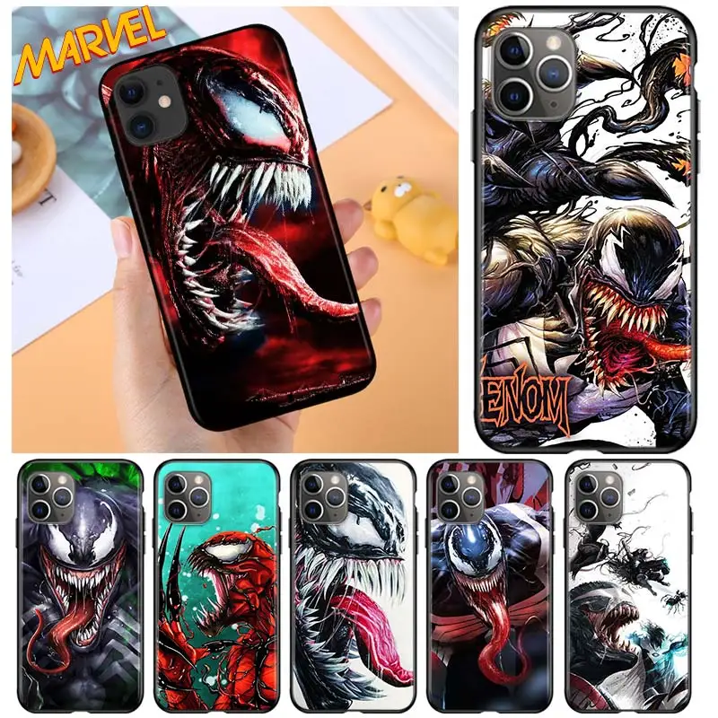 

Venom Marvel cool for Apple iPhone 12 Pro Max Mini 11 Pro XS Max X XR 6S 6 7 8 Plus 5S SE2020 Soft Black Phone Case