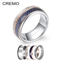 cremo luxury stainless steel finger ring homemade jewelry rings rotatable interchangeable accessories for mom gift