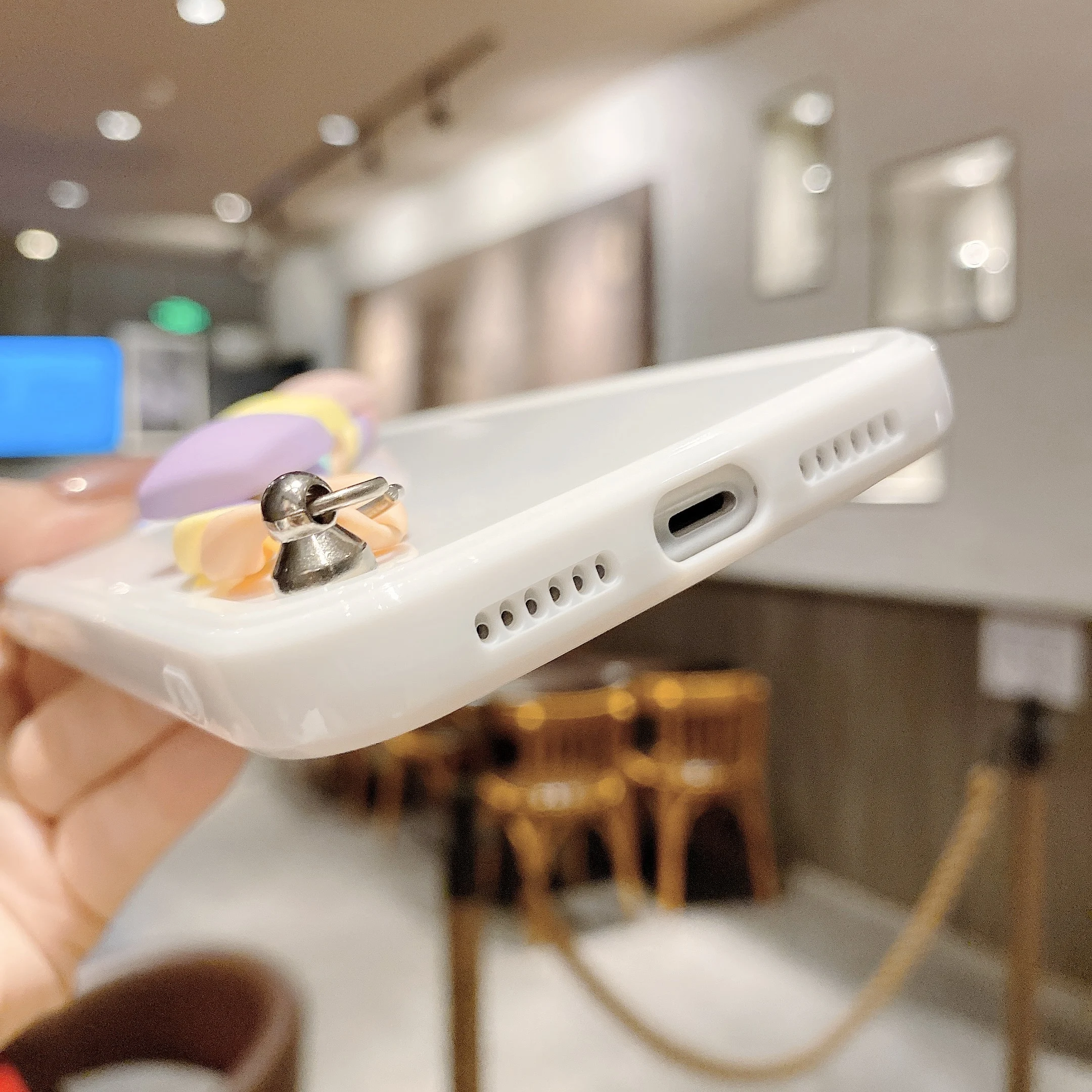 

USLION Candy Color Bracelet Phone Case Lens Protection Phone Case For iphone 11 12 mini pro max X XS XR 7 8 Plus Soft Back Cover