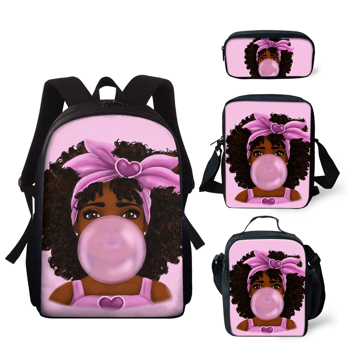 Черный комплект школьной сумки в Африканском и американском стиле для детей