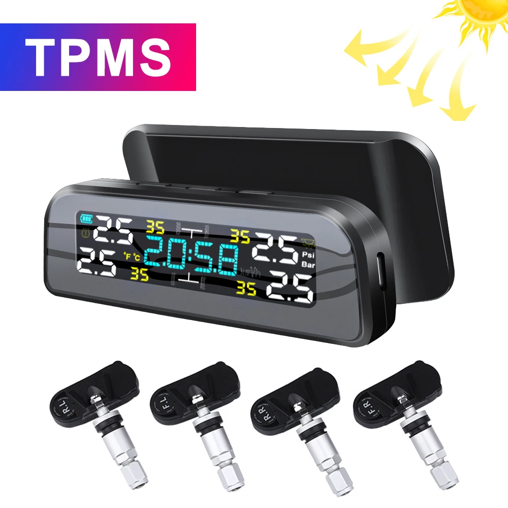 Система контроля давления в шинах TPMS на солнечной батарее сигнализация с
