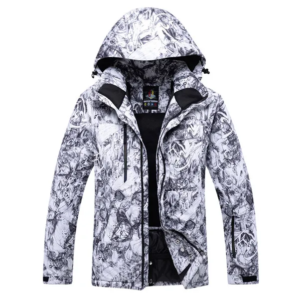 White jacket Зимний мужской термальный мужской лыжный костюм ветрозащитный водонепроницаемый лыжный и Сноубординг наборы куртка брюки костюм Снежный костюм - Цвет: White jacket